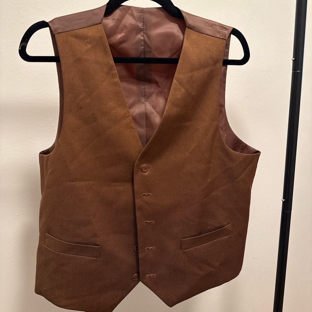 Men’s Casual Formal Vest Copper Color Size Xtra Large